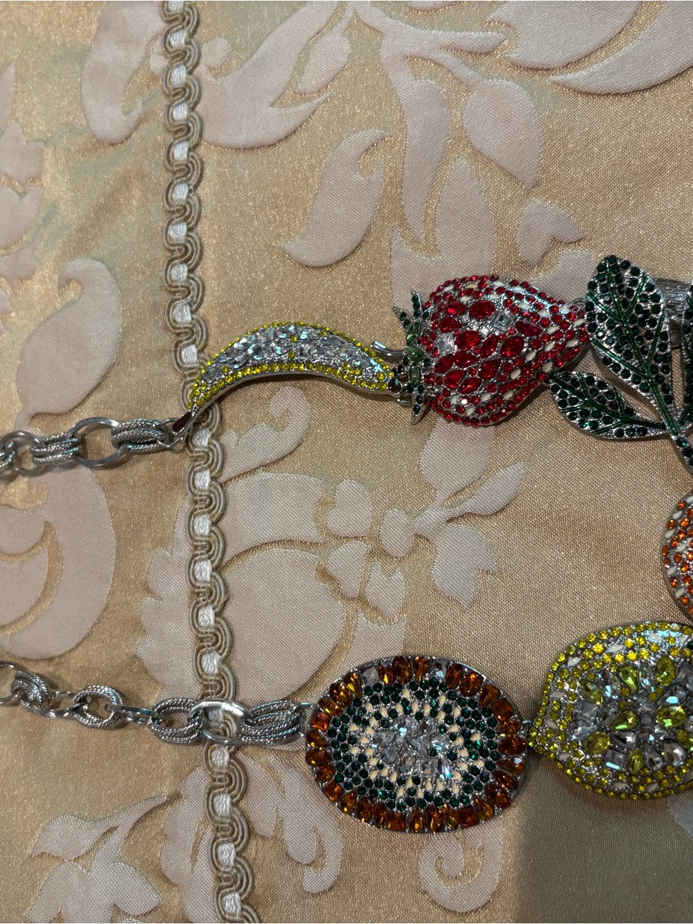 Sassy Jones Multi-Color Pomegranate & Floral Crystal Statement Necklace
